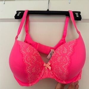 Victoria's Secret Neon Pink Lace Bra, 38C, NWT
